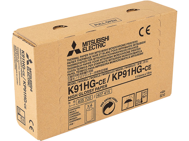 KP91HG-CE MITSUBISHI thermal roll (4) 110mmx18m 4x18metre core 0,5" thermal 1