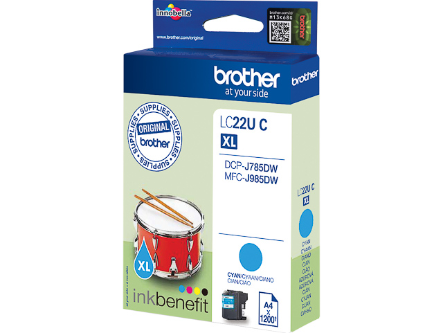 LC22UC BROTHER MFC Inkt cyaan 1200 pagina's 1