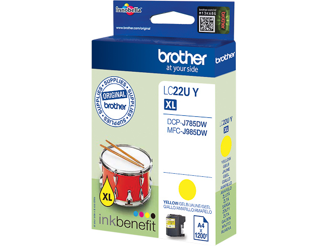 LC22UY BROTHER MFC Inkt geel 1200 pagina's 1