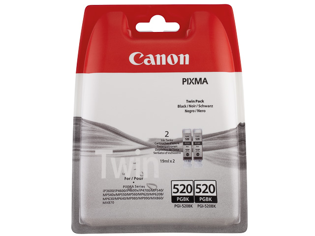 2932B012 CANON PGI520BK Nr.520 Pixma MP ink (2) black w/o SEC 2x160pages blister 1