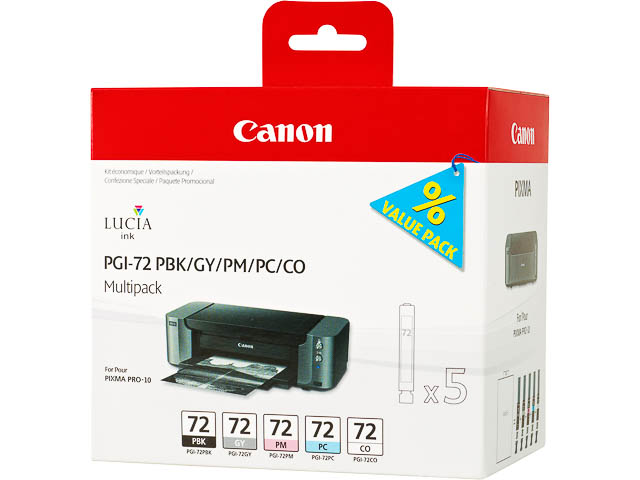 6403B007 CANON PGI72PMP Nr.72 Pixma MP Tinte (5) pbk/gy/pm/pc/co w/o SEC 5x510 1