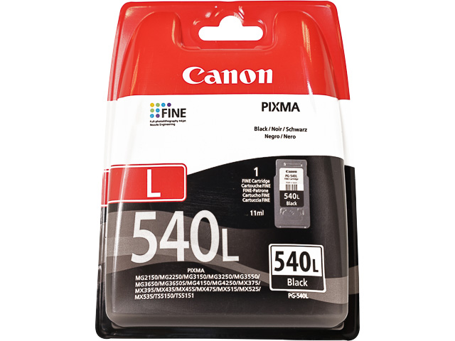 5224B010 CANON PG540L Pixma MG ink black w/o sec 300pages blister 11ml 1