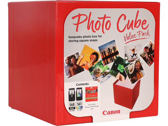 3713C007 CANON PG560/CL561+PP201 Photo Cube Inkt+Fotopapier (2) Value 40 1