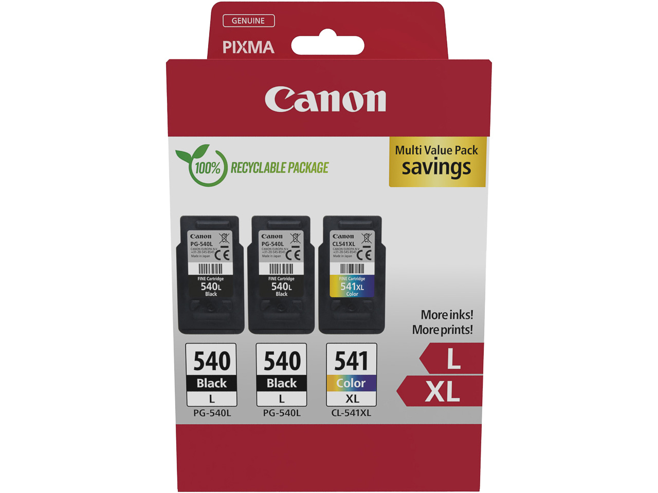 5224B017 CANON 2xPG540L+CL541XL Pixma MG Tinte (3) blk-col HC w/o SEC Cardboard 1