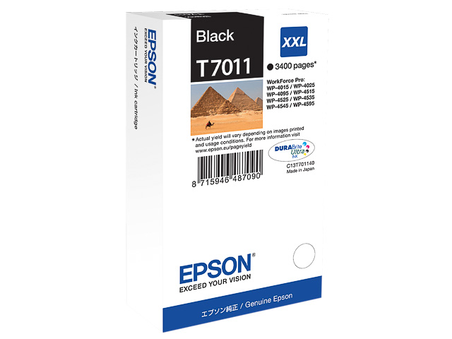 C13T70114010 EPSON WP Inkt zwart EHC 3400pagina's 63,2ml 1