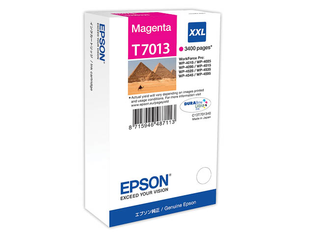 C13T70134010 EPSON WP Inkt magenta EHC 3400pagina's 34ml 1