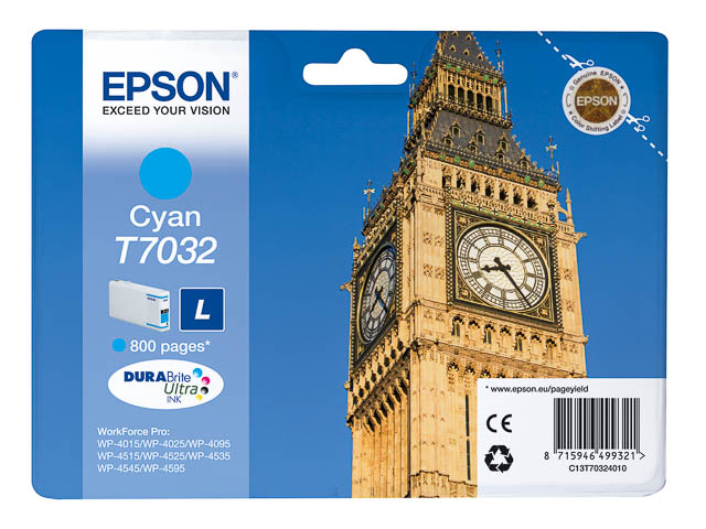 C13T70324010 EPSON WP Inkt cyaan ST 800 pagina's 9ml 1