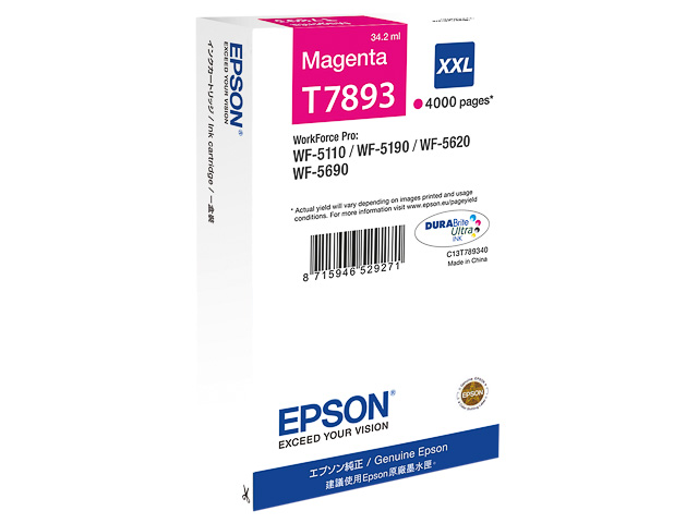 C13T789340 EPSON WF Inkt magenta EHC 4000pagina's 34ml 1