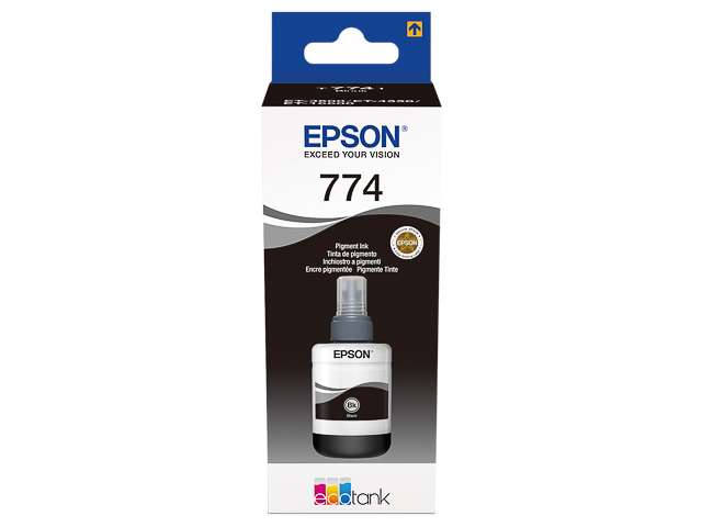 C13T774140 EPSON ET774 EcoTank Tinte black 6000Seiten pigmentiert 140ml 1