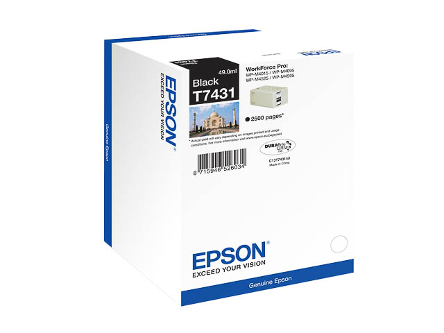 C13T74314010 EPSON WP ink black 2.500 pages 49ml 1