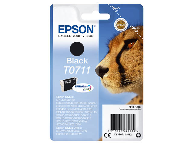 C13T07114012 EPSON DX ink black 245pages 7,4ml 1