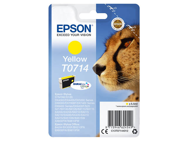 C13T07144012 EPSON DX ink yellow 475 pages 5,5ml 1