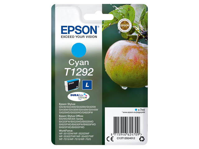 C13T12924012 EPSON BX Inkt cyaan ST 474 pagina's 7ml 1