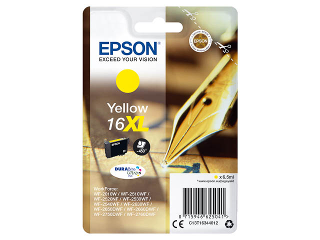 C13T16344012 EPSON WF ink yellow HC 450 pages 6,5ml 1