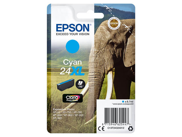 C13T24324012 EPSON XP ink cyan HC 740 pages 8,7ml 1