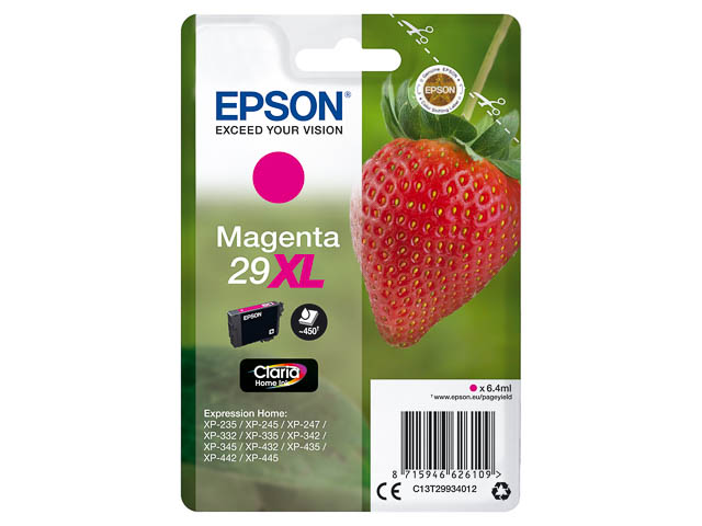 C13T29934012 EPSON XP Tinte magenta HC 450Seiten 6,4ml 1