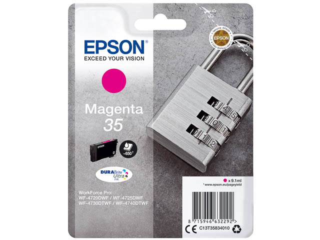 C13T35834010 EPSON WF Inkt magenta ST 650pagina's 9,14ml 1