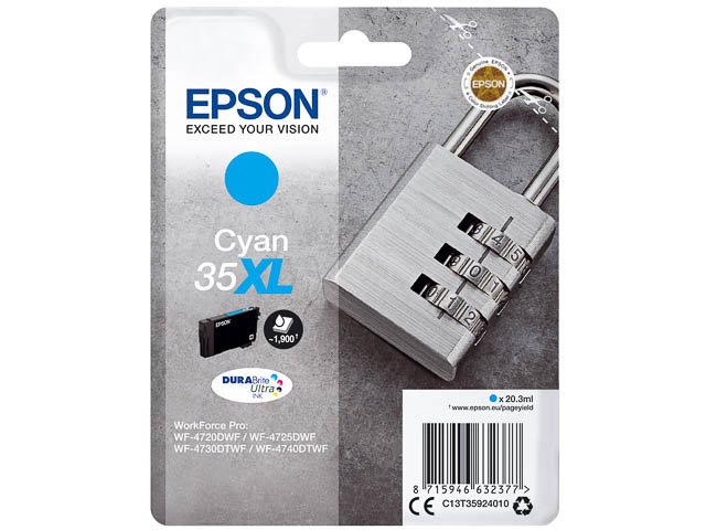 C13T35924010 EPSON WF ink cyan HC 1900 pages 20,3ml 1
