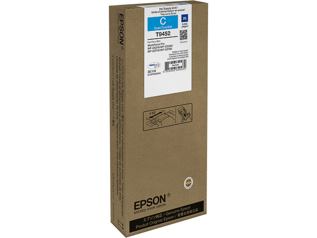 C13T945240 EPSON Cartr. XL WF PRO ink cyan HC 38,1ml 1