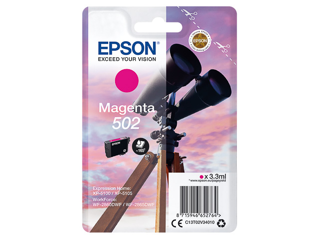 C13T02V34010 EPSON XP Tinte magenta ST 165Seiten 3,3ml 1