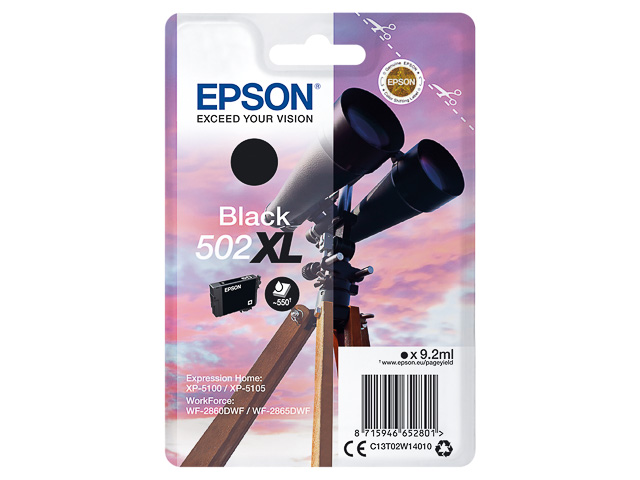 C13T02W14010 EPSON XP Tinte black HC 550 Seiten 9,2ml 1
