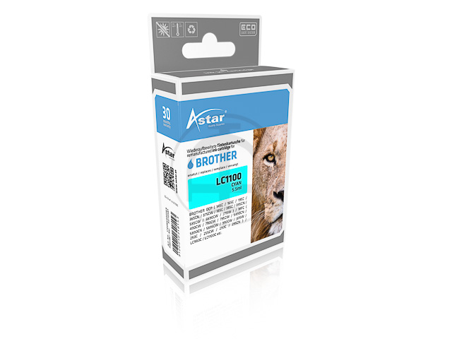 AS15981 ASTAR BROTHER LC1100C DCP/MFC ink cyan rebuilt 325pages multiuse 5,5ml 1