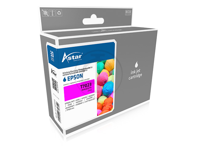 AS15272 ASTAR EPSON T7023 WP ink magenta rebuilt 2000pages chip 21ml 1