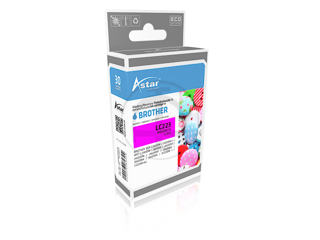 AS16011 ASTAR BROTHER LC223M MFCJ ink magenta rebuilt 550pages chip 5,9ml 1