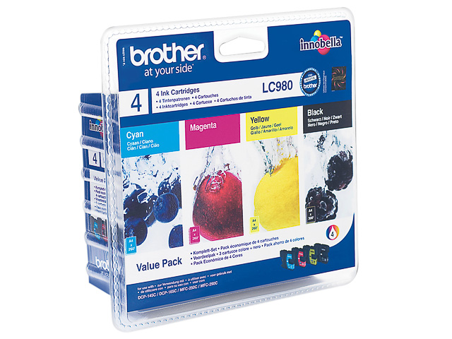 LC980VALBPDR BROTHER DCP Tinte (4) cmyk 1x300/3x260Seiten Blister 1