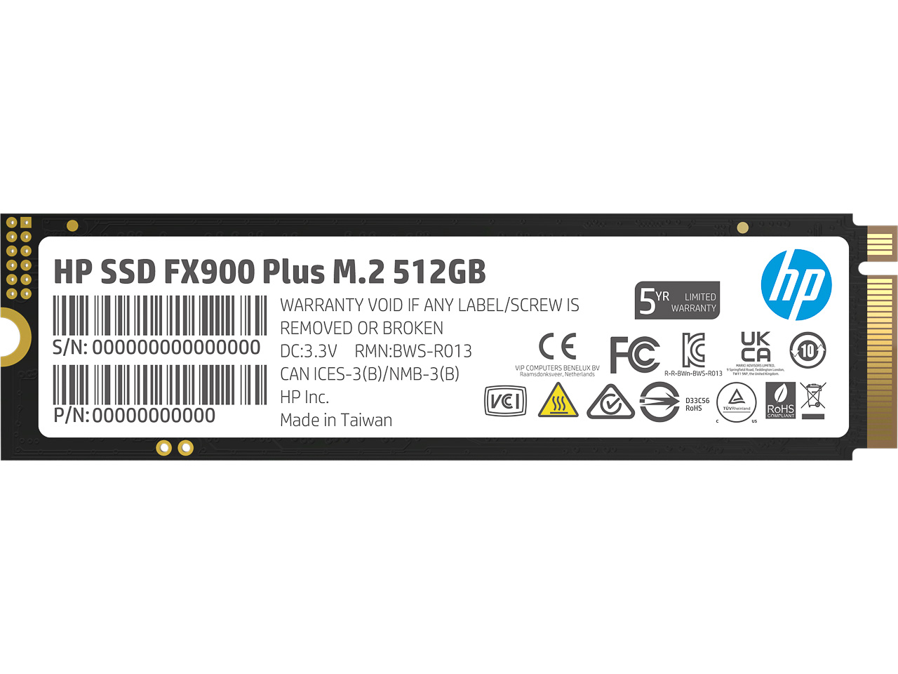 HP SSD FX900 PLUS 512GB M.2 NVME 7F616AA#ABB intern 1