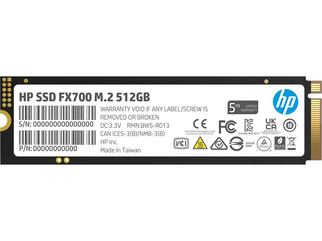 HP SSD FX700 512GB M.2 NVME 8U2N1AA#ABB intern 1