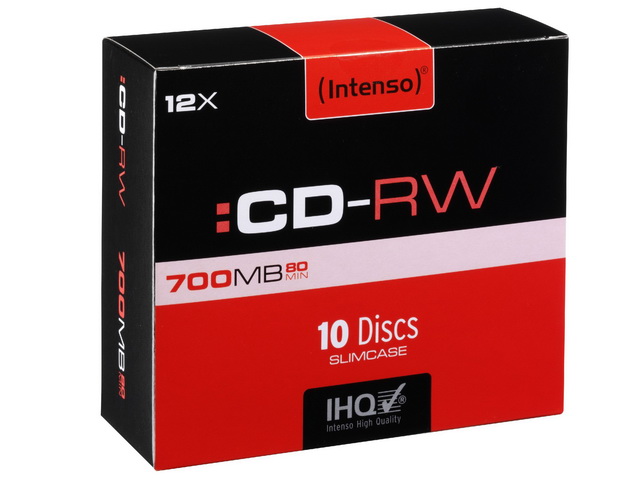 INTENSO CDRW80 700MB 12x (10) SC 2801622 Slim Case 1