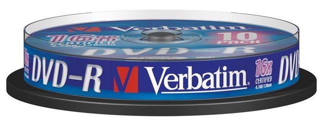 VERBATIM DVD-R 4.7GB 16x (10) SP 43523 spindle matt silver 1