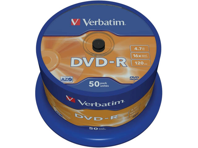 VERBATIM DVD-R 4.7GB 16x (50) SP 43548 Spindel 1