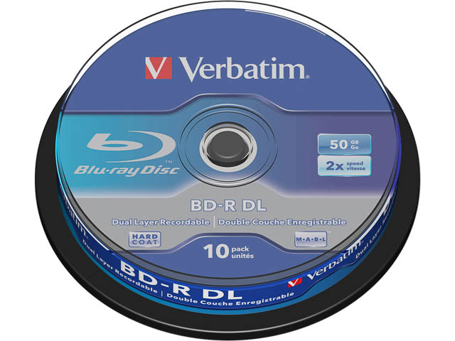 VERBATIM BD-R DL 50GB 6x (10) SP WORM 43746 Blu-ray Spindel 1