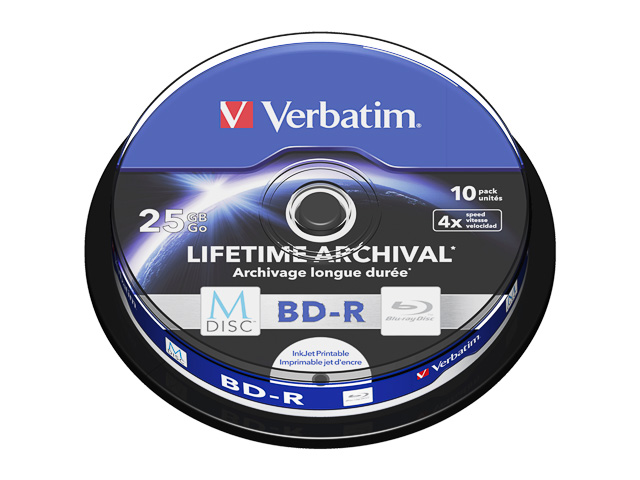 VERBATIM BD-R 25GB 4x (10) CB 43825 MDISC cake box 1