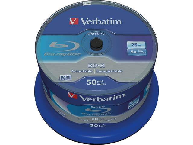 VERBATIM BD-R 25GB 6x (50) CB WORM 43838 cake box 1