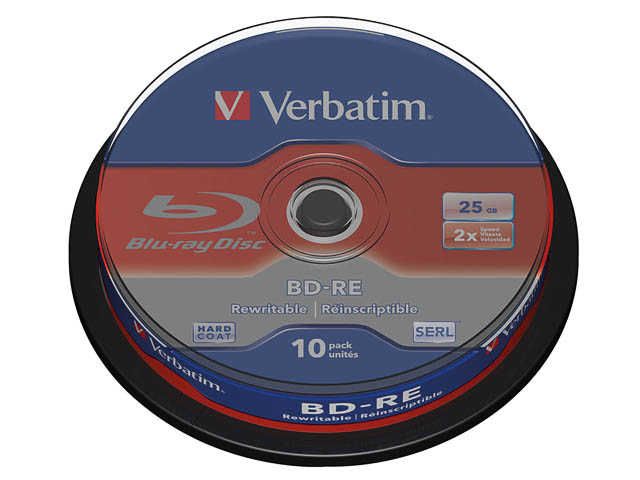 VERBATIM BD-RE 25GB RW 2x (10) CB WORM 43694 blu-ray cake box 1