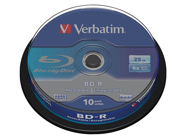 VERBATIM BD-R 25GB 6x (10) SP WORM 43742 Spindel 1