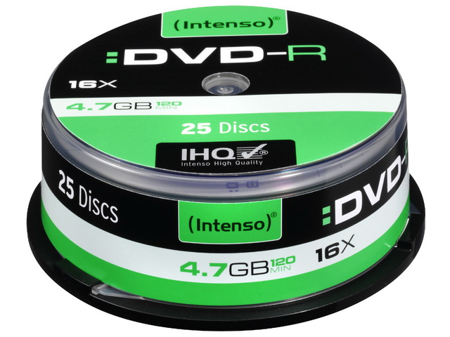 INTENSO DVD-R 4.7GB 16x (25) CB 4101154 Cake Box 1