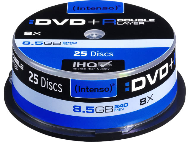 INTENSO DVD+R DL 8.5GB 4x (25) CB 4311144 Cake Box 1
