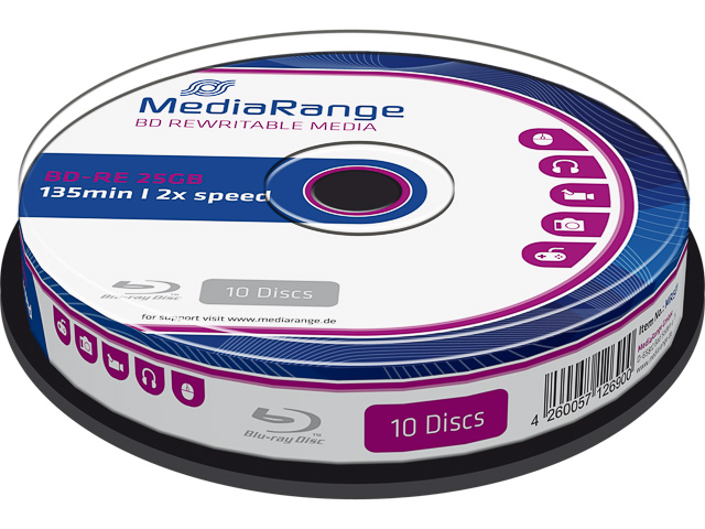 MEDIARANGE BD-RE 25GB 2x(10) CB MR501 Blu-ray Cake Box 1