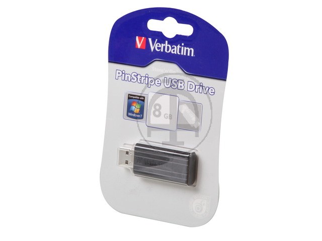 VERBATIM PINSTRIPE USB STICK 8GB 49062 8MB/s USB 2.0 schwarz 1