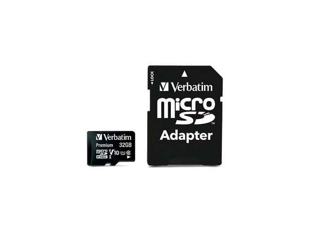 VERBATIM PREMIUM MICRO SDHC CARD 32GB 44083 class 10 with adapter 1