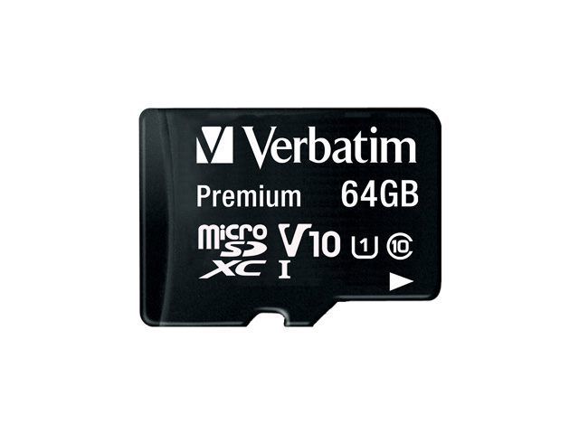 VERBATIM PREMIUM U1 MICRO SDXC CARD 64GB 44084 class 10 mit adapter 1