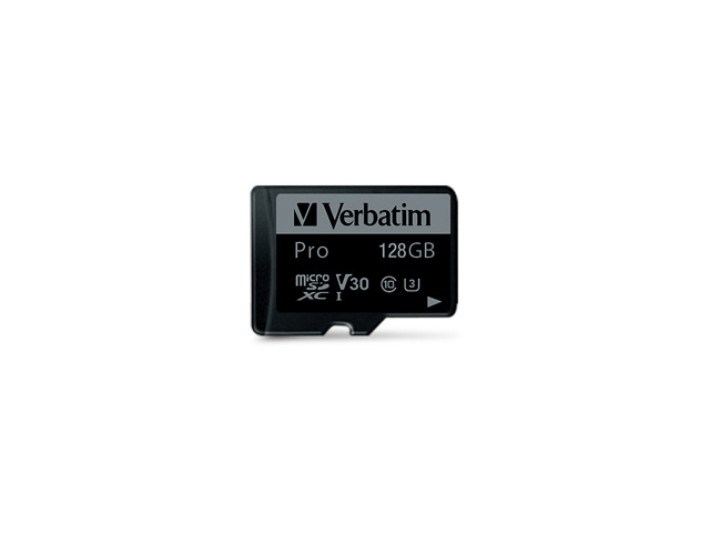 VERBATIM PRO U3 MICRO SDHC CARD 128GB 47044 class 10 with adapter 1