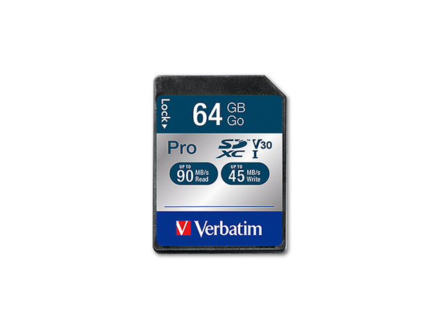VERBATIM PRO U3 SDXC CARD 64GB 47022 class 10 1