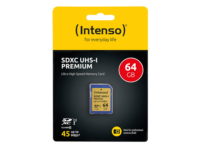 INTENSO SDXC CARD UHS-I 64GB 3421490 class 10 1
