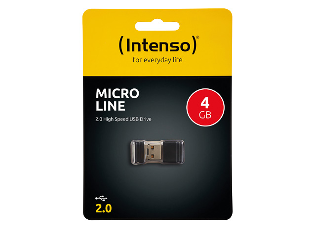 INTENSO MICRO LINE USB STICK 4GB 3500450 16,5MB/s USB 2.0 schwarz 1