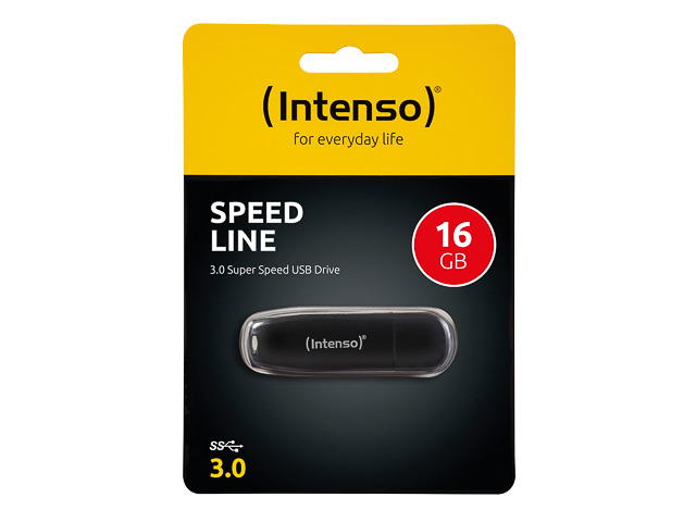INTENSO SPEED LINE USB STICK 16GB 3533470 70MB/s USB 3.0 schwarz 1
